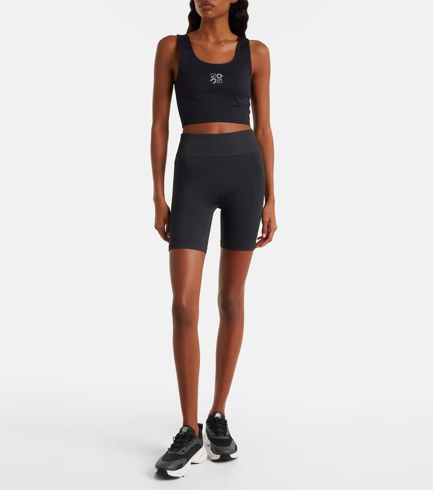 Loewe X On Ribbed-knit Sports Bra In Black
