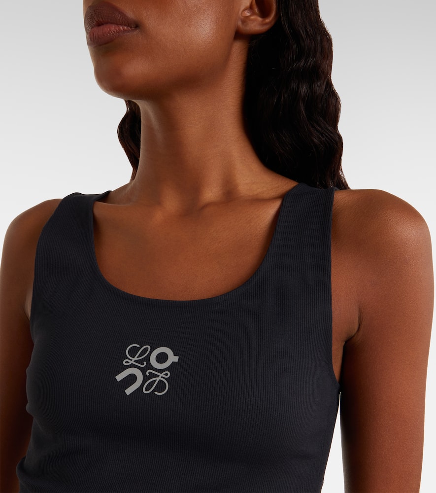 Loewe X On Ribbed-knit Sports Bra In Black