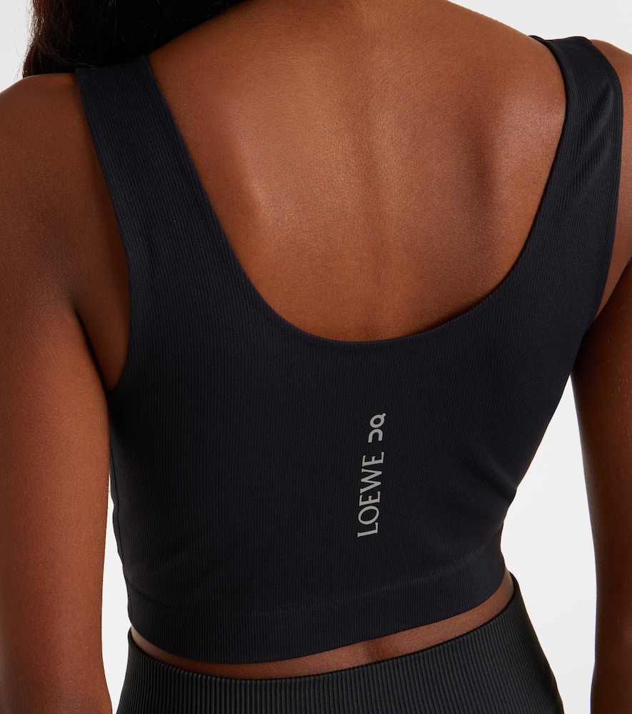 Loewe X On Ribbed-knit Sports Bra In Black