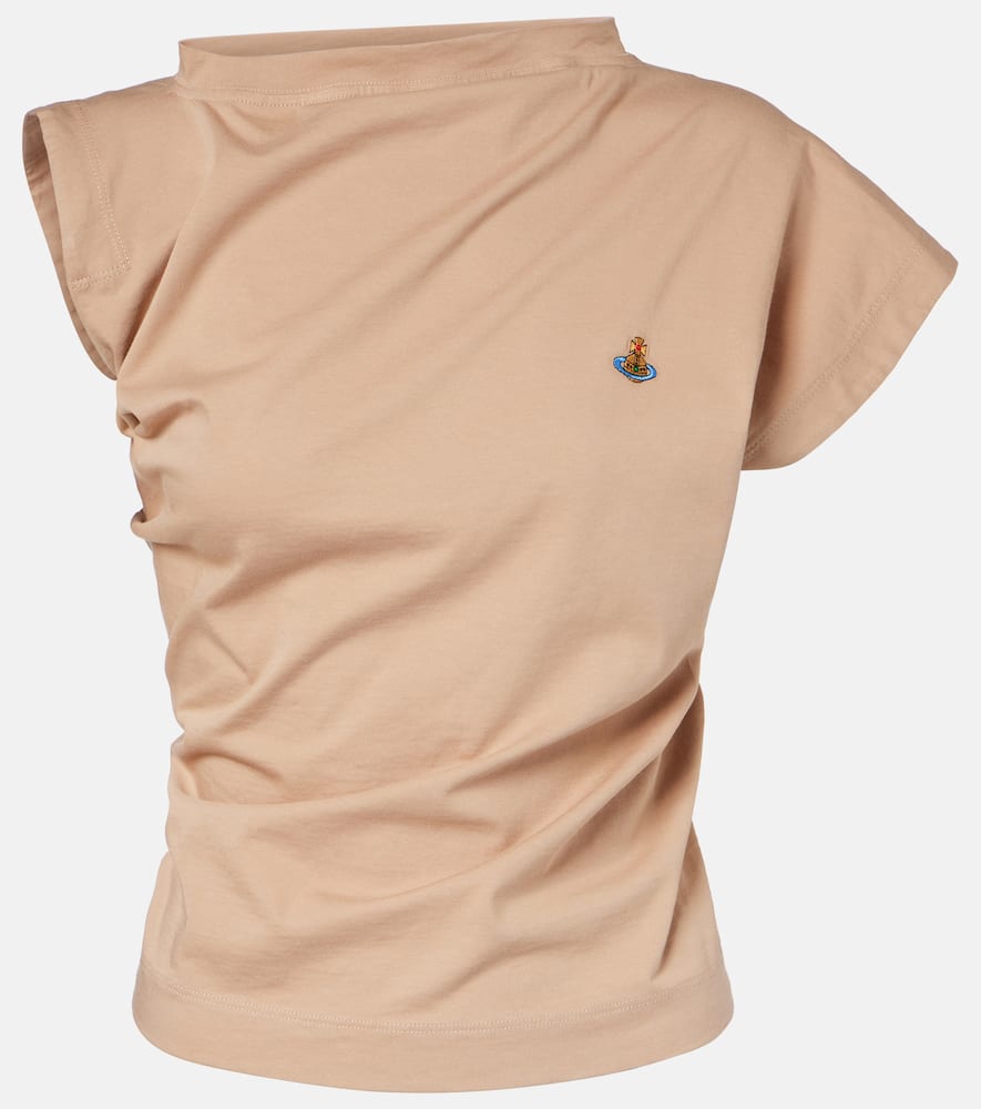 Vivienne Westwood Hebo Asymmetric Cotton Top In Brown