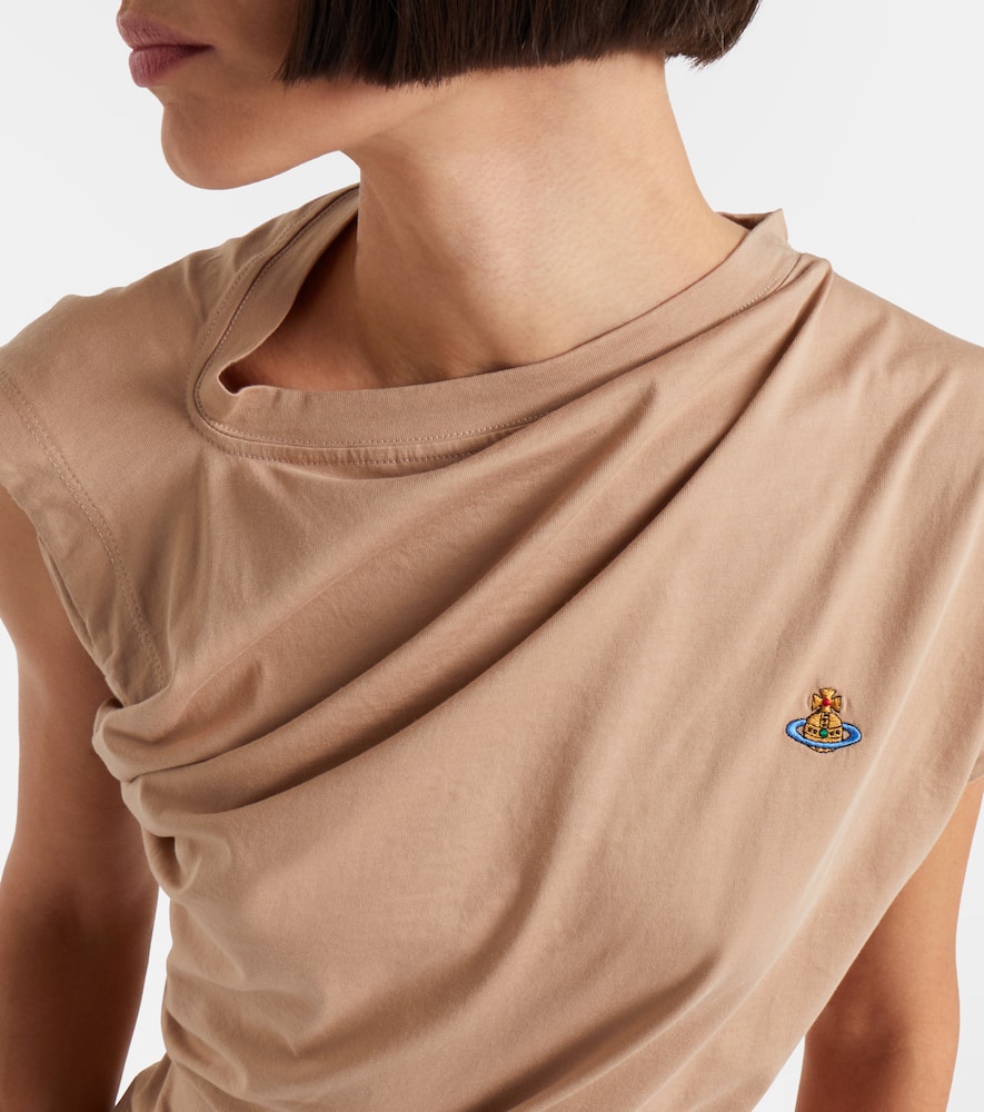 Vivienne Westwood Hebo Asymmetric Cotton Top In Brown