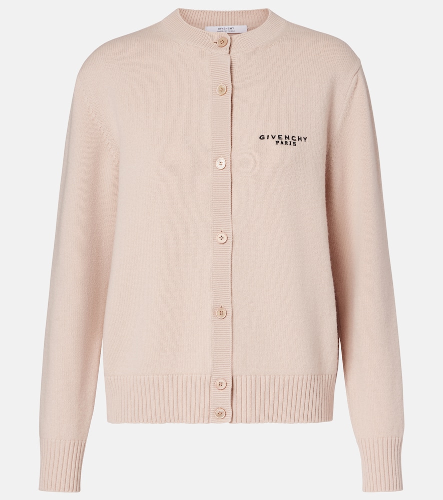 Givenchy Cropped Wool And Cashmere Cardigan In Brown