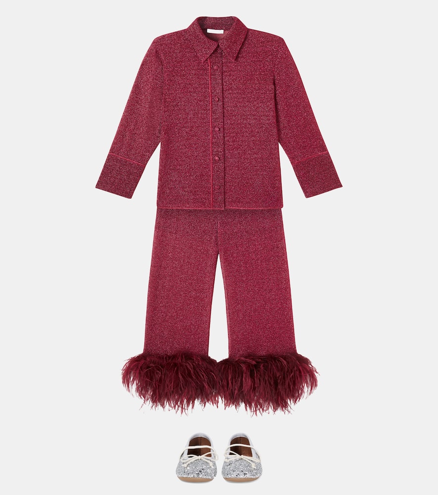 Oseree Oséree Kids Lumière Shirt In Burgundy