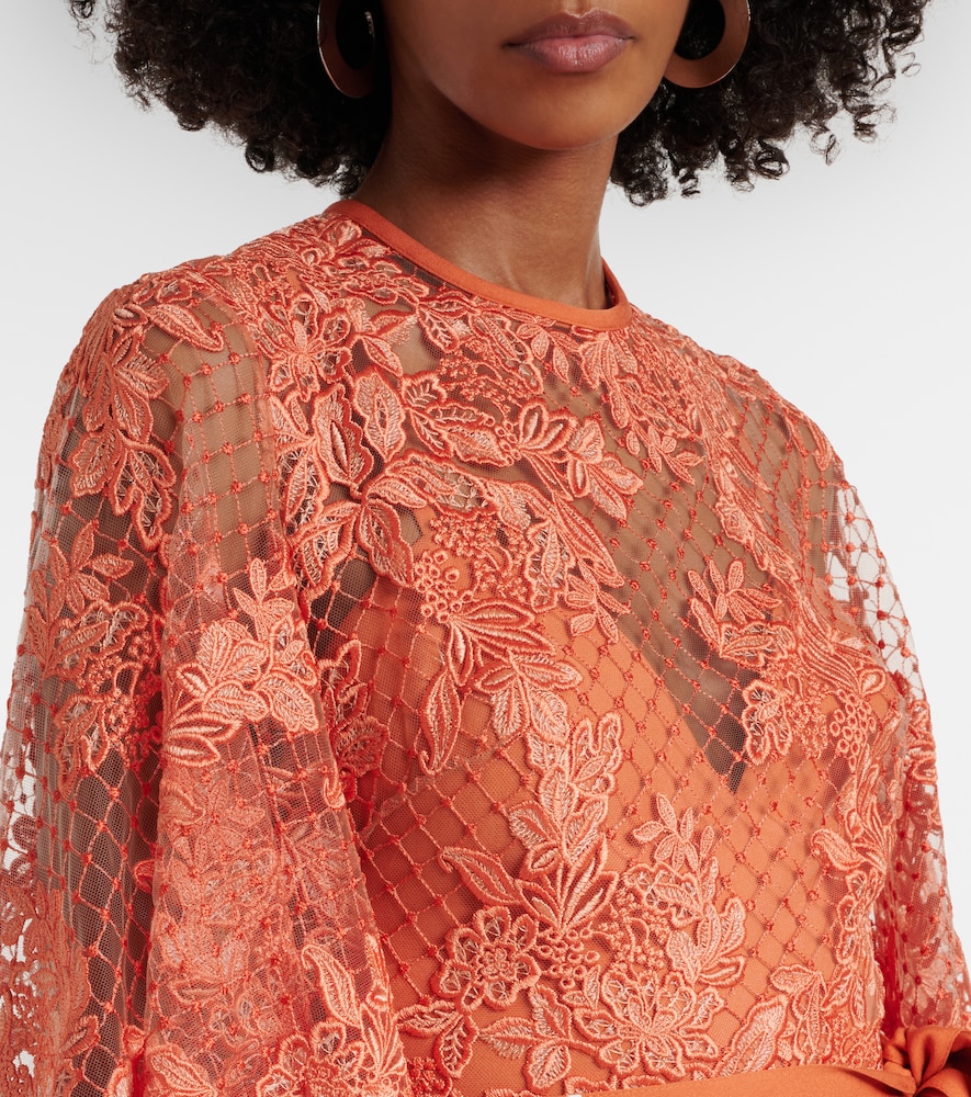  Elie Saab Elie Saab Bestickte Robe Aus Spitze Und Tüll 