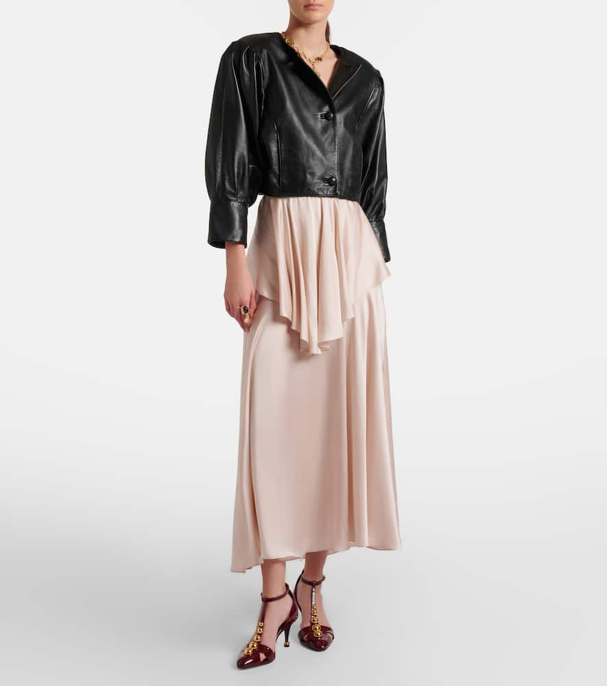 Chloé Cleia 70 Studded Patent Leather Pumps In Burgundy