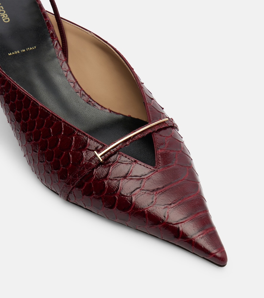  Tom Ford Tom Ford Croc-effect Leather Slingback Pumps 