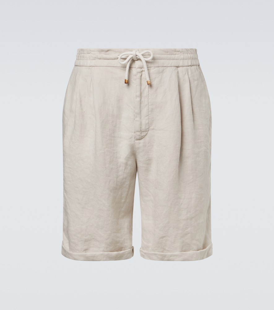 Brunello Cucinelli Men's Beige Linen Bermuda Shorts UK Size 34 - Mytheresa