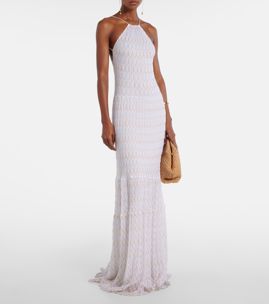 Missoni Halterneck open-back lamé gown