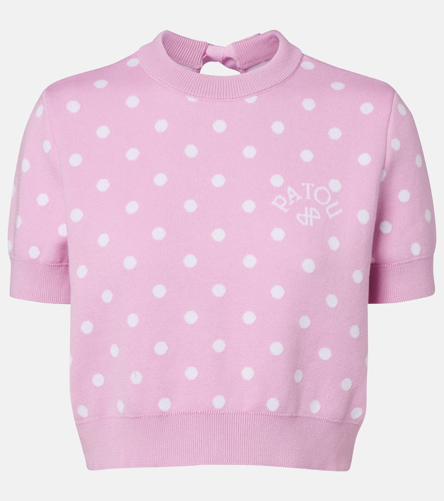 Patou Polka-dot cotton-blend sweater