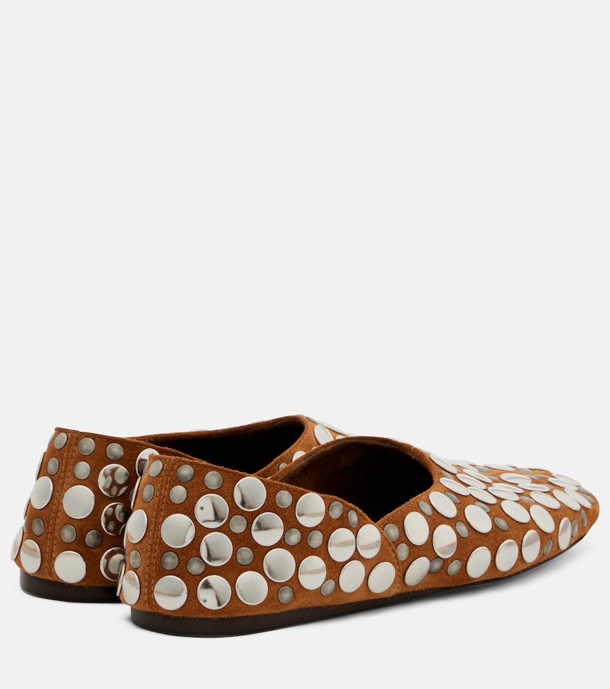  Khaite Khaite Jane Studded Suede Ballet Flats 