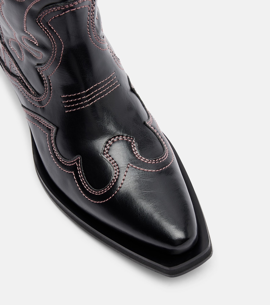  Ganni Ganni Mid Shaft Embroidered Cowboy Boots 