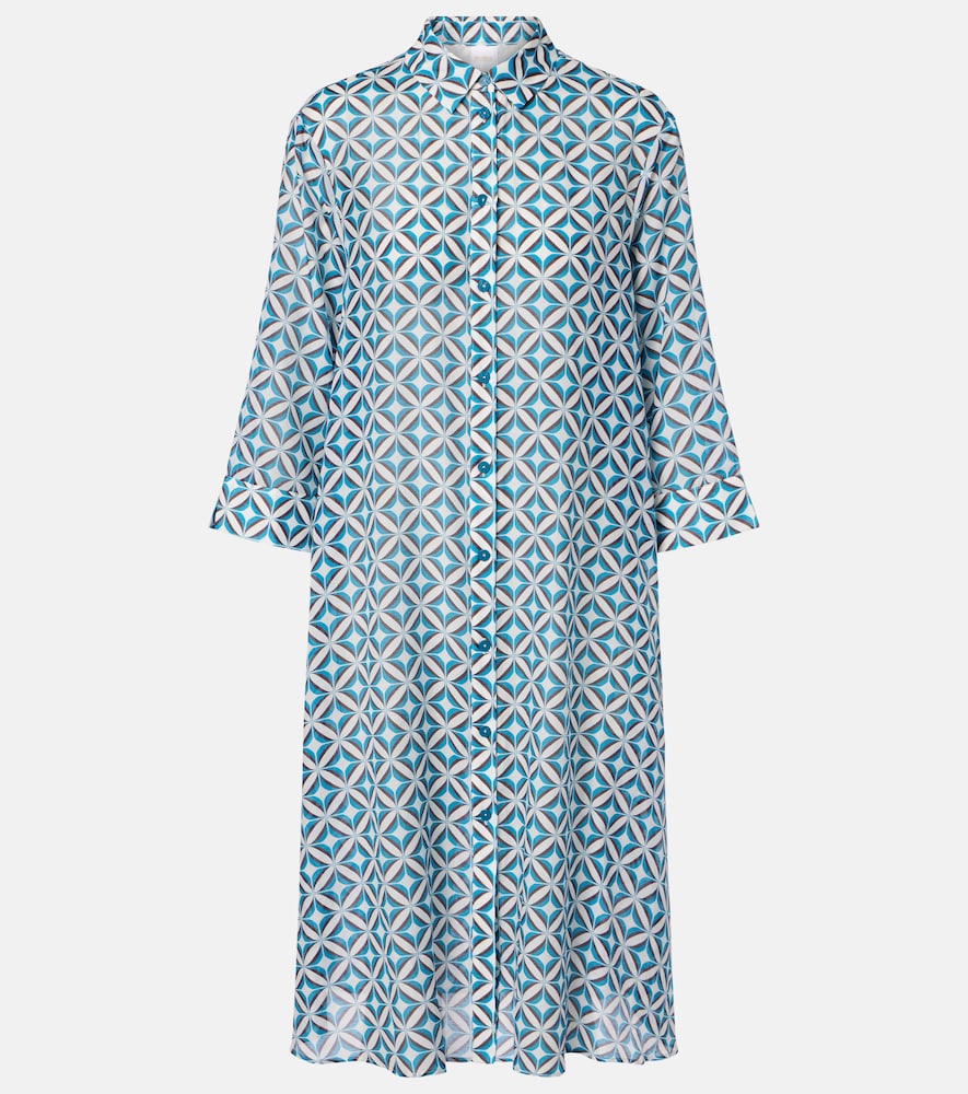 Max Mara Steppa printed cotton and silk midi dress | Thumbnail 6 Max Mara Steppa printed cotton and silk midi dress | Thumbnail 6