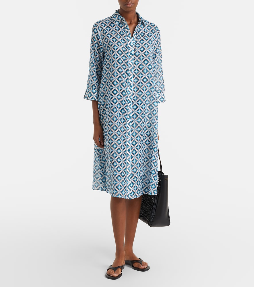 Max Mara Steppa printed cotton and silk midi dress