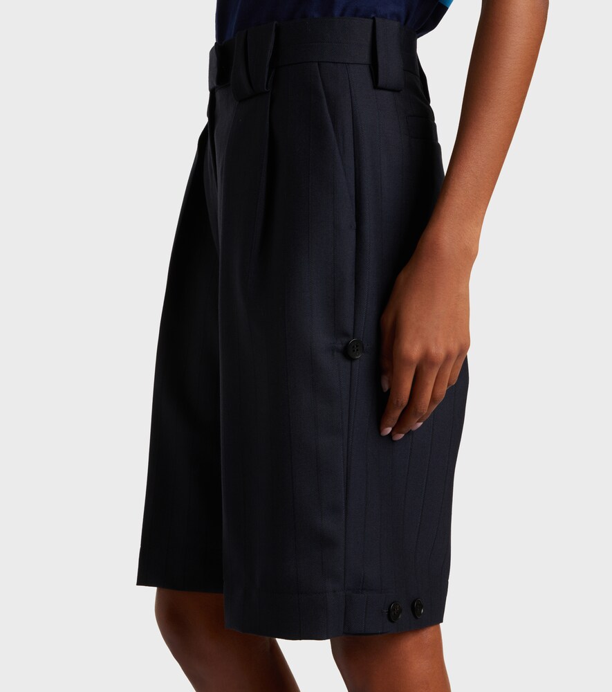  Versace Versace Pinstriped Virgin Wool Bermuda Shorts 