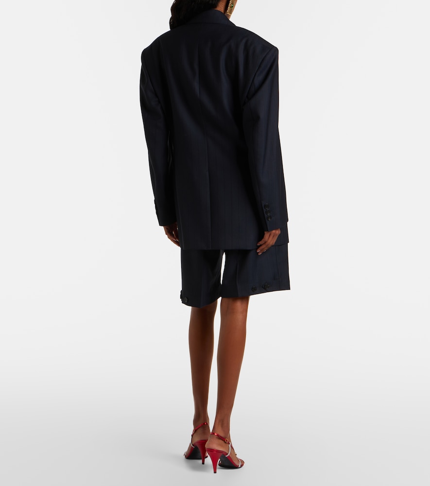  Versace Versace Pinstriped Virgin Wool Bermuda Shorts 