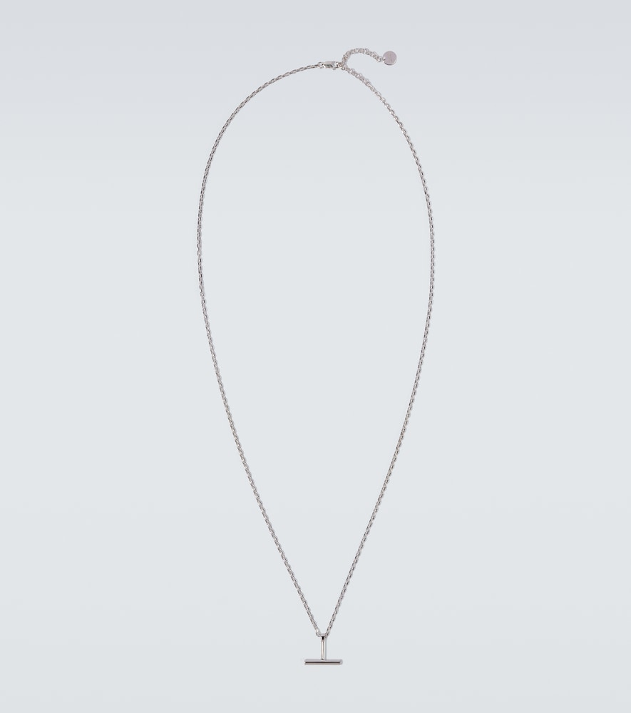 Collana con ciondolo T in argento sterling