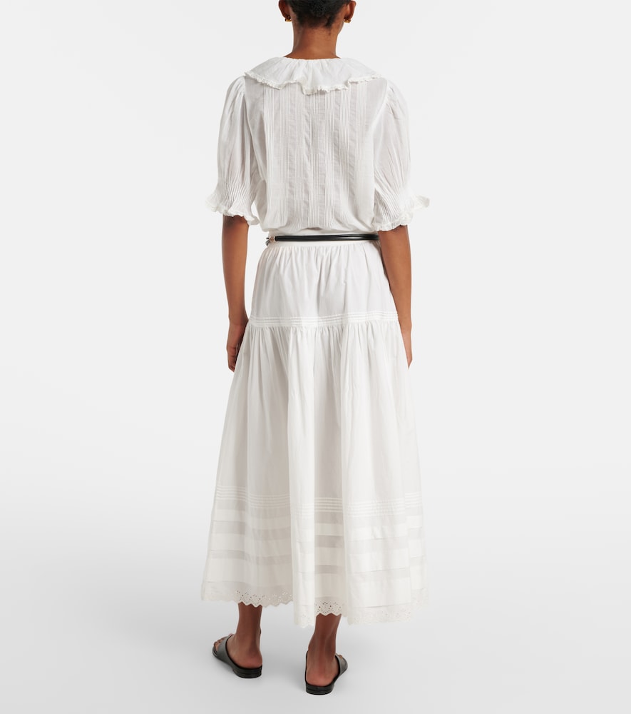  Doen Dã´en Sebastiane Cotton Poplin Maxi Skirt 