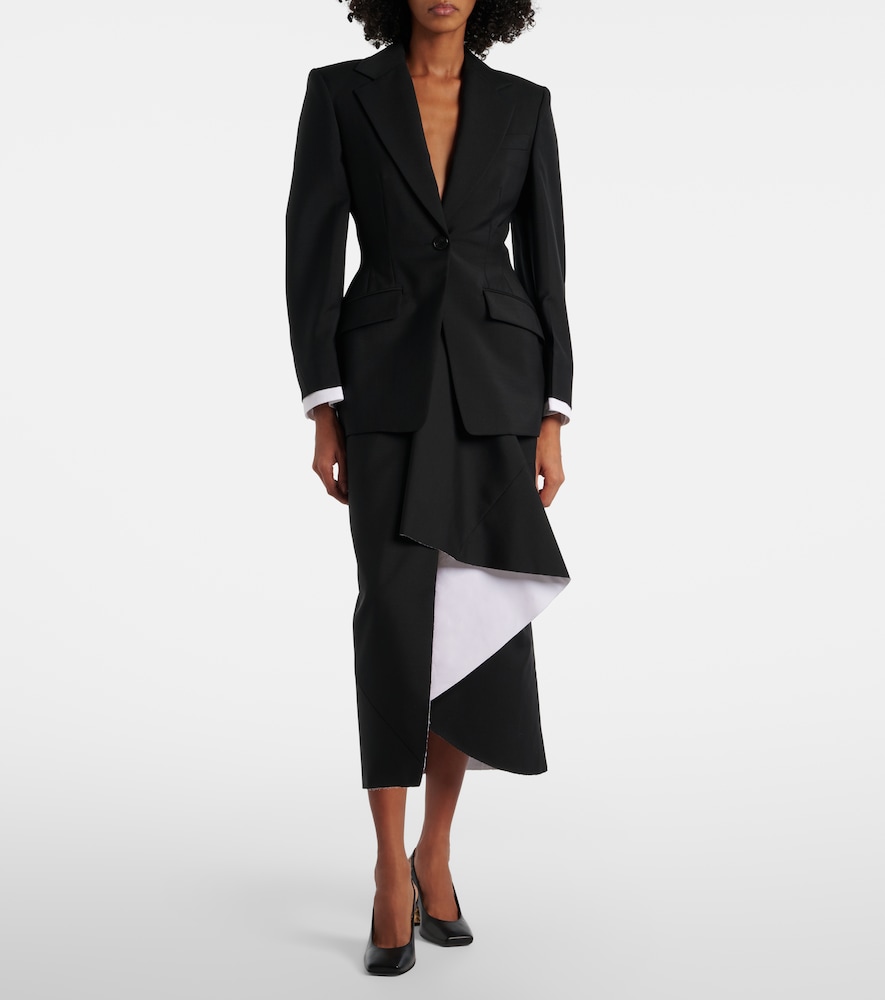 Givenchy Draped wool and mohair midi skirt