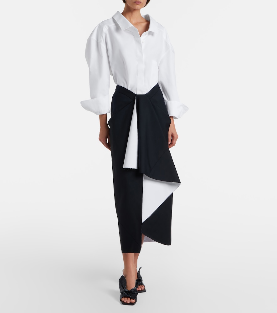 Draped Wool And Mohair Midi