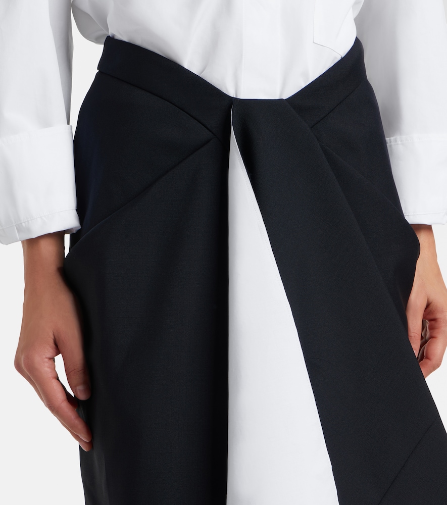  Givenchy Givenchy Draped Wool And Mohair Midi Skirt 