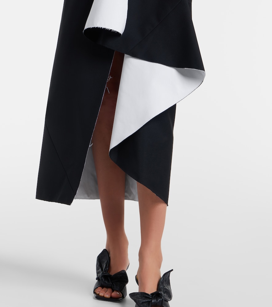 Draped Wool And Mohair Midi