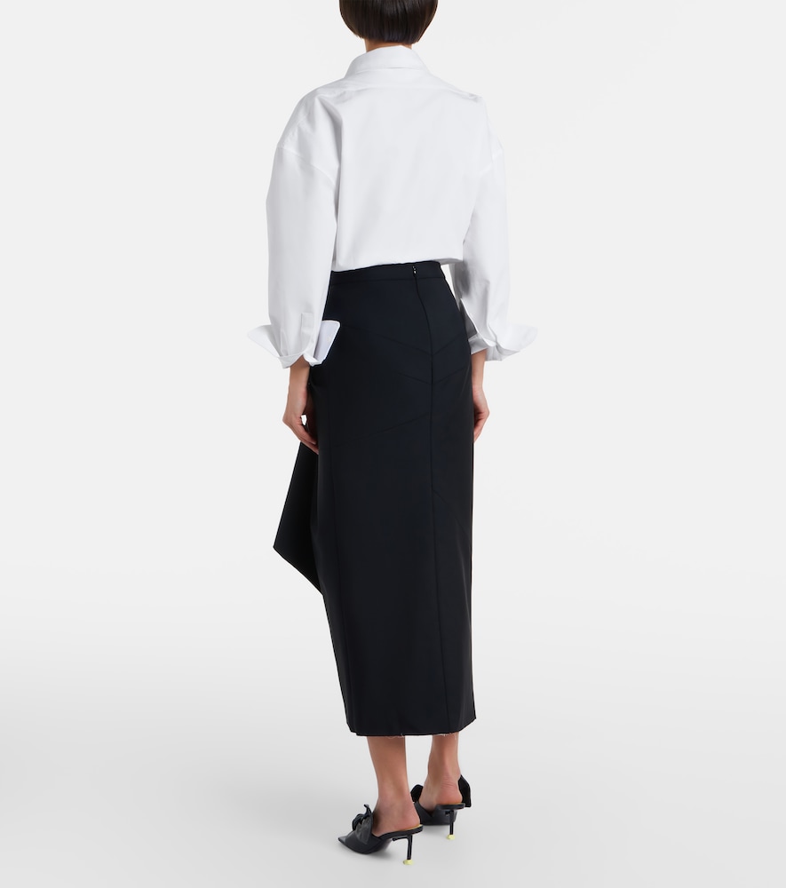 Draped Wool And Mohair Midi
