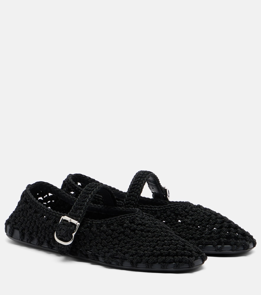 Alaia Alaïa Braided satin cord ballet flats