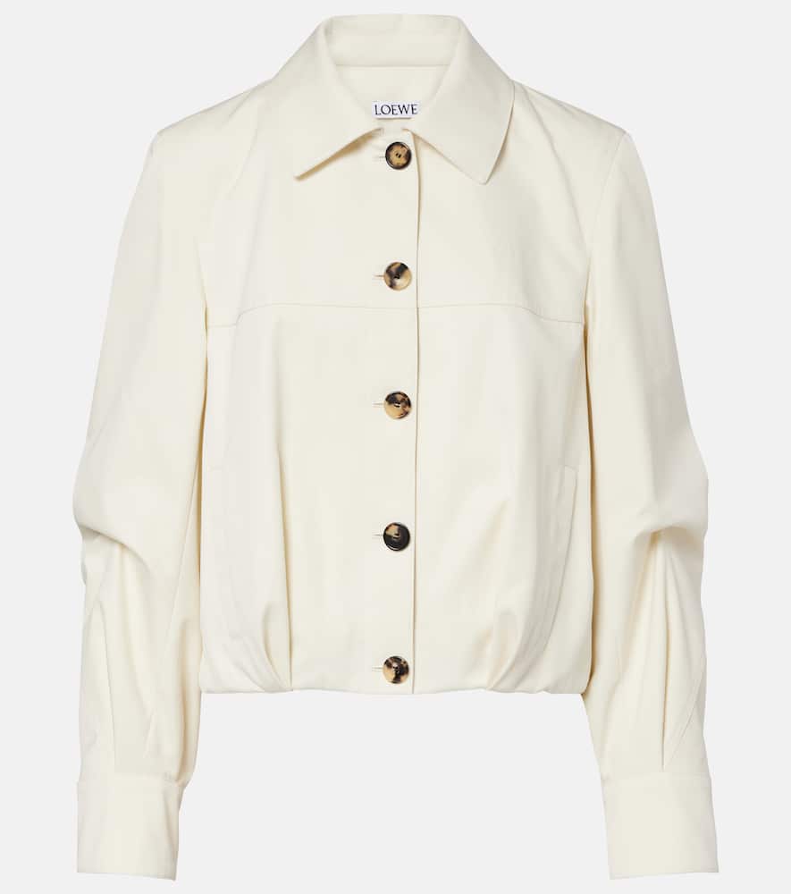 Loewe Cotton And Silk Blouson Jacket In White