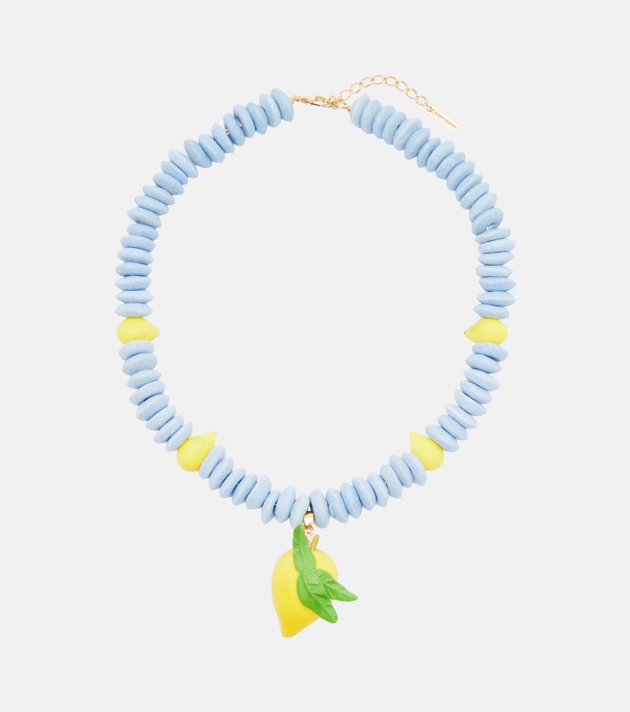 Halskette Citron mit Perlen