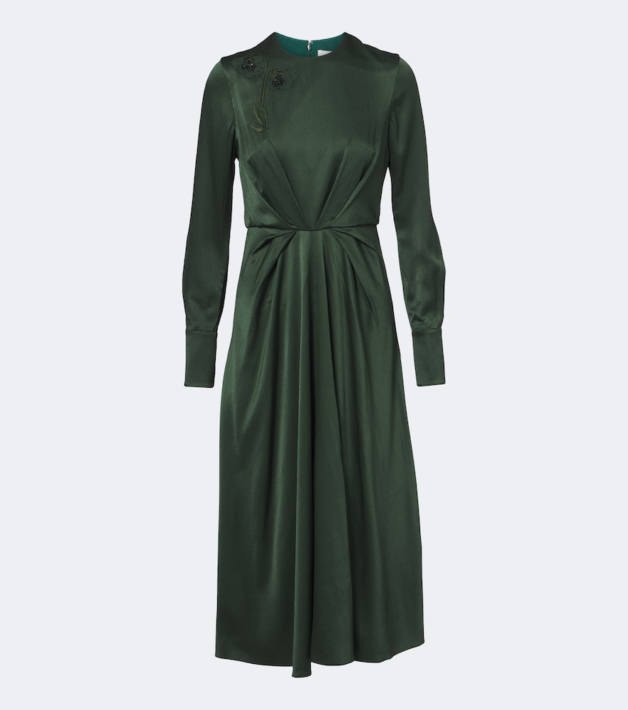 Verziertes Midikleid aus Satin-Seersucker