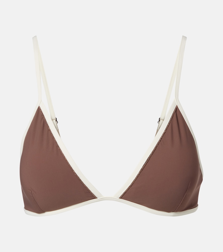 Brunello Cucinelli Monili Bikini Top In Brown