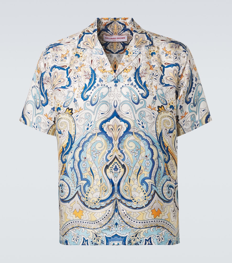 Orlebar Brown Camicia Maitan in seta con stampa paisley