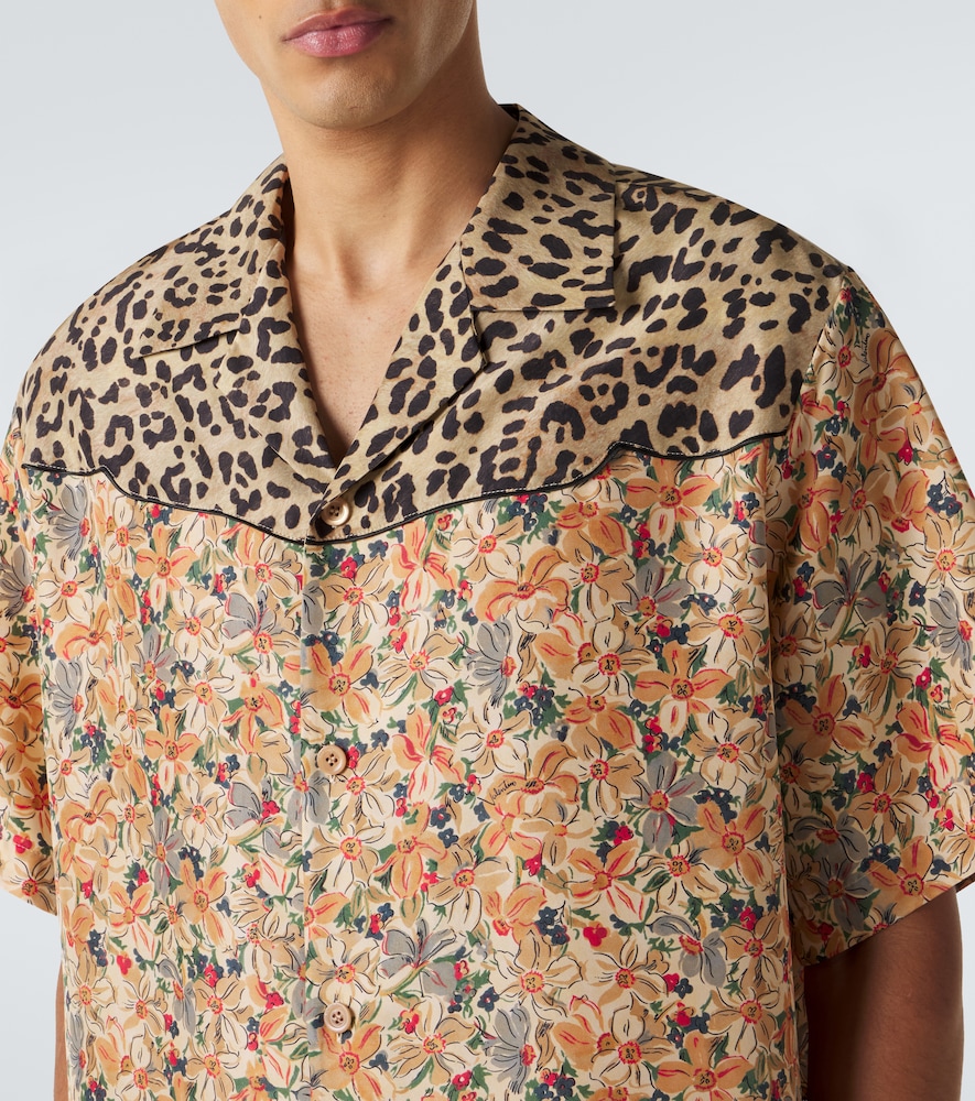  Valentino Valentino Camisa Bowling De Seda Estampada 