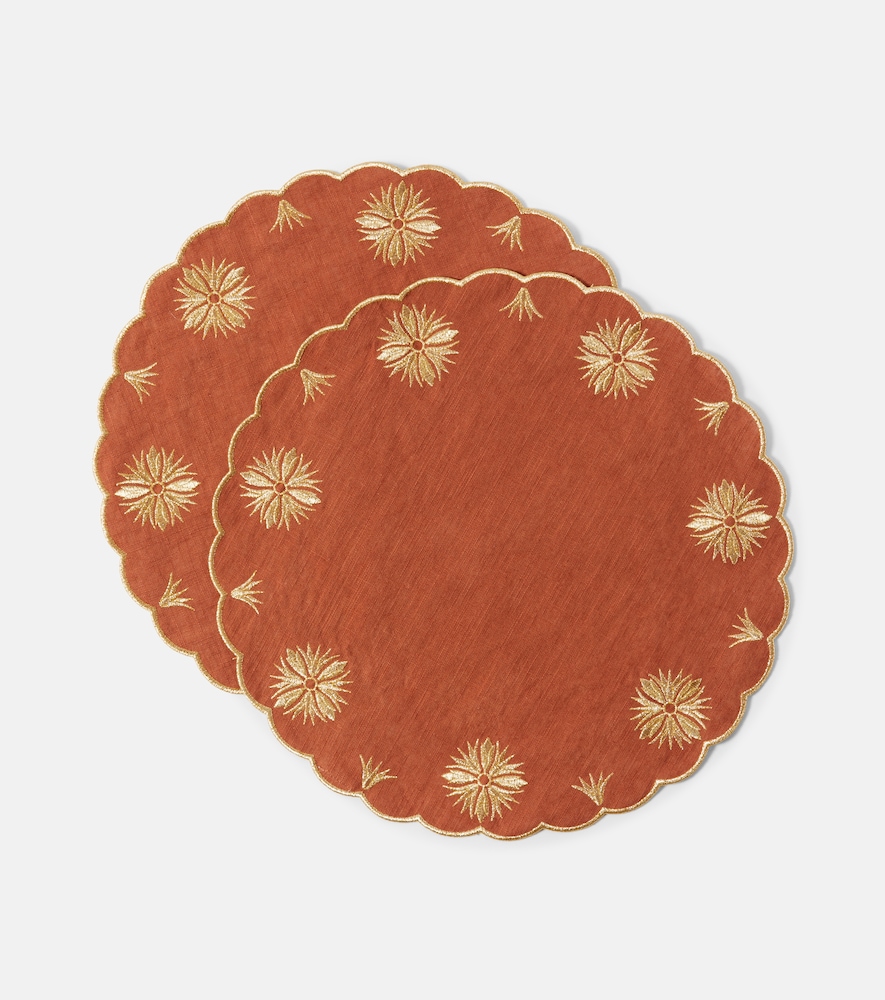 Cabana Terracotta set of 2 linen and cotton placemats | Thumbnail 5