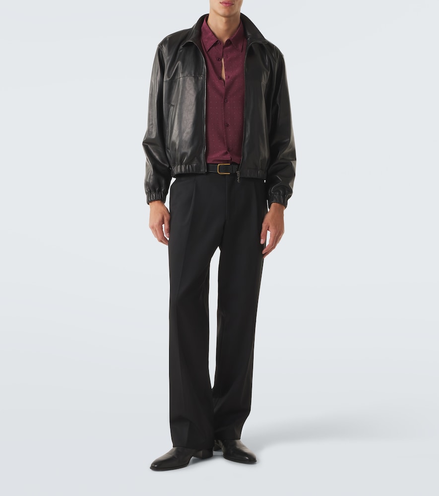 Leather Blouson Jacket