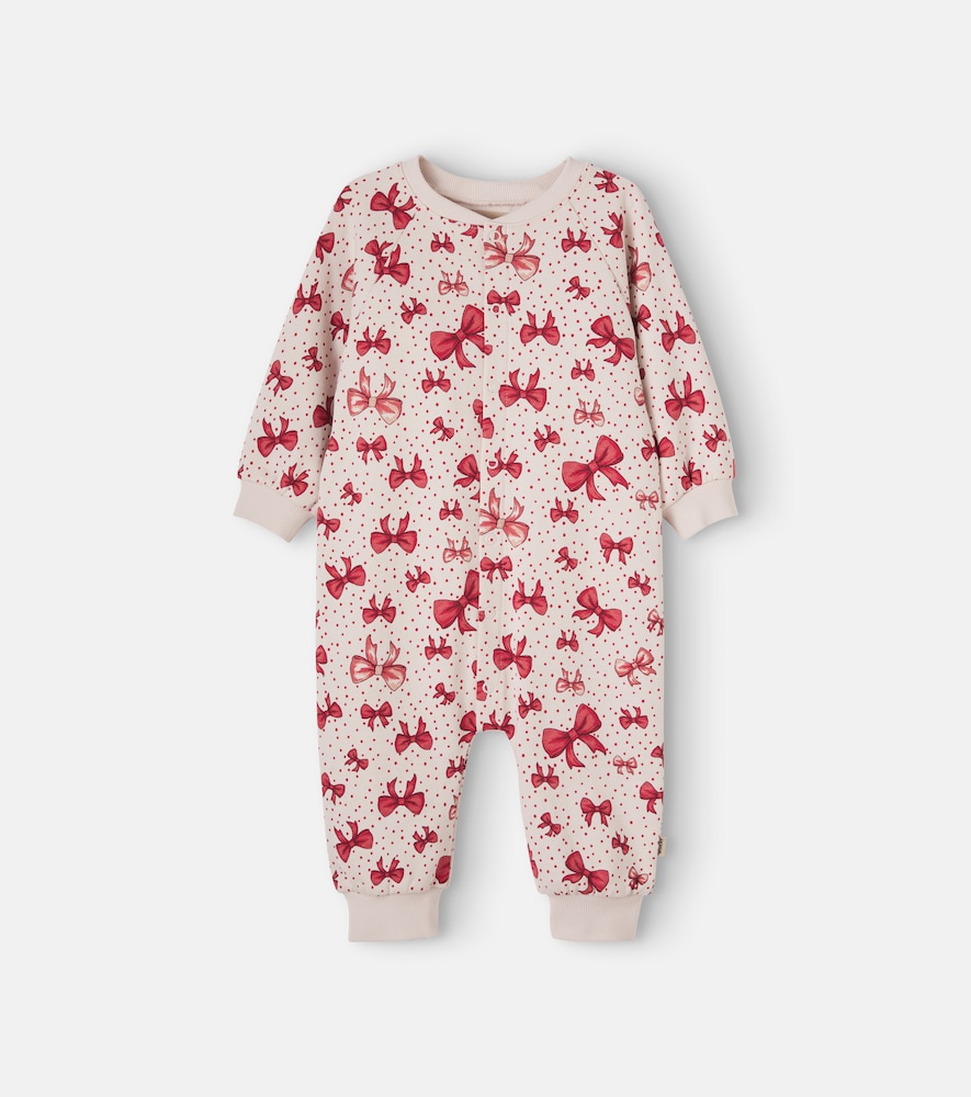Wheat Baby Lilo Printed Cotton Onesie In White