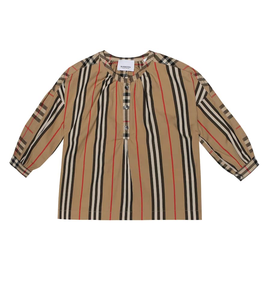 Click to view more detailed imagery on our partner's website Burberry Girls' Lola Stripe & Check Top - Big Kid In Beige