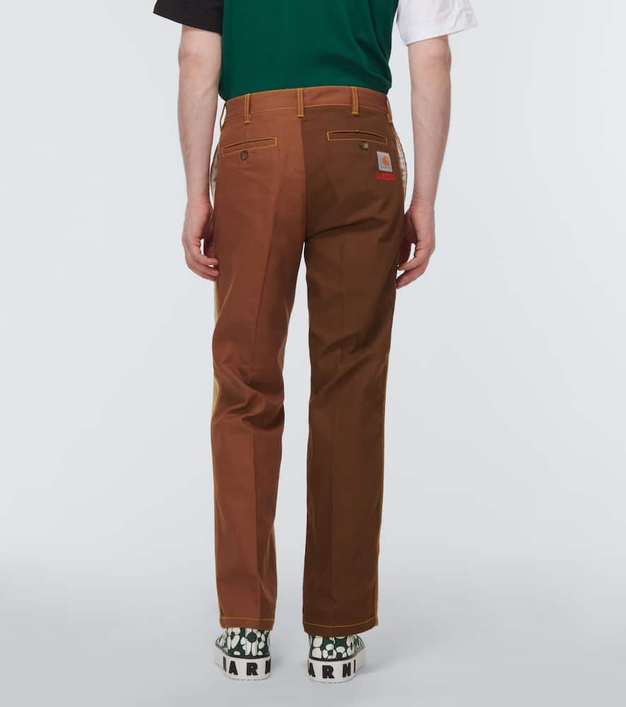 Shop Marni X Carhartt Cotton Pants In Tobacco