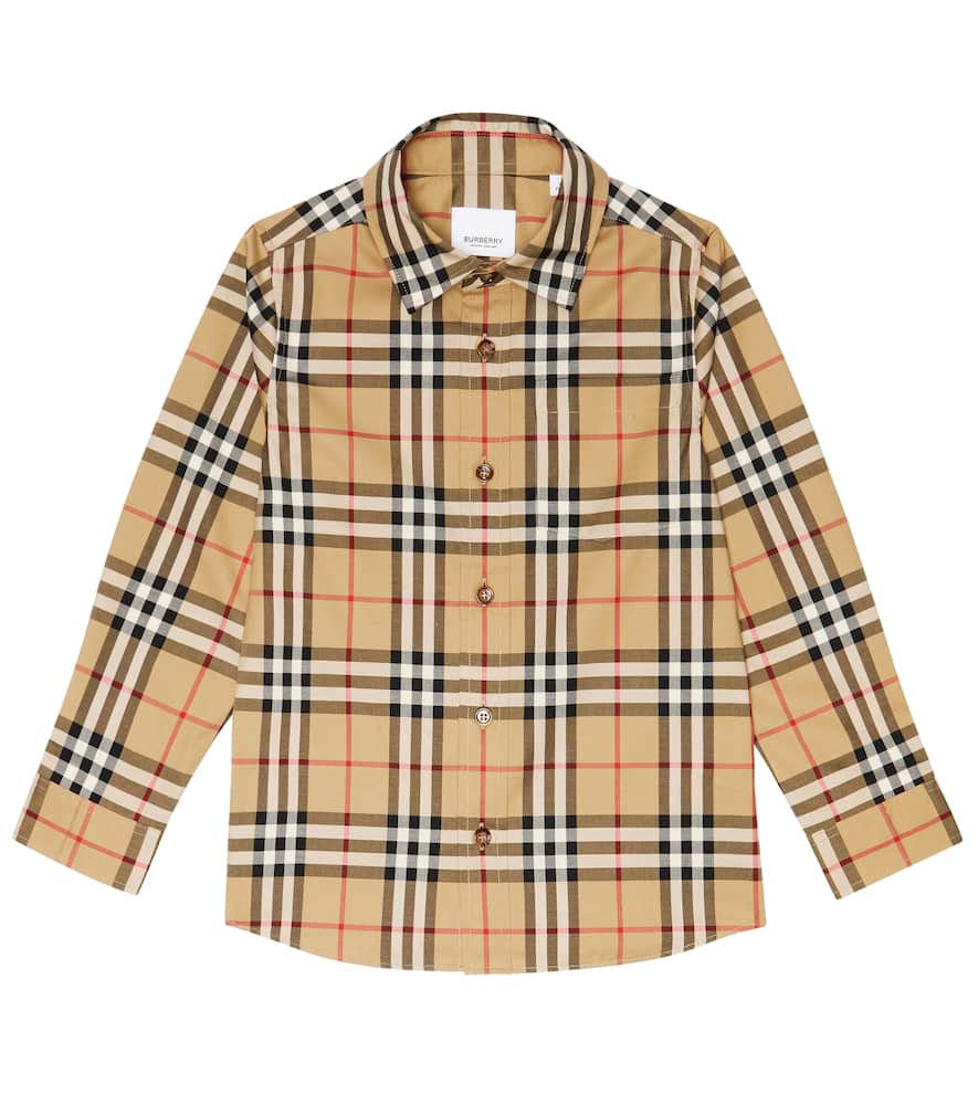 Burberry Kids Check cotton-blend shirt