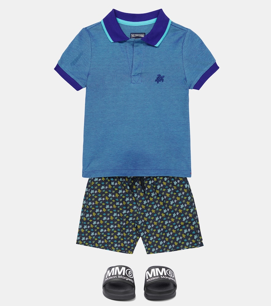 Vilebrequin Jim Printed Swim Trunks In Bleu Marine