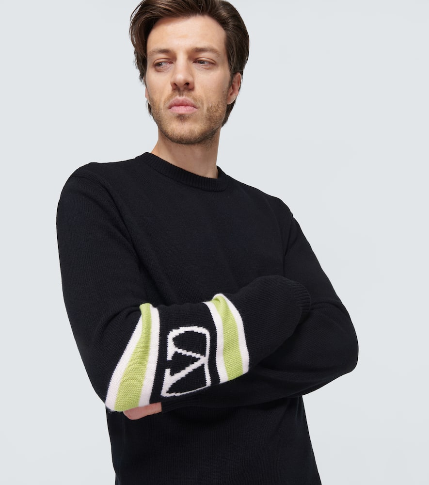 Valentino Vlogo Wool And Cashmere Sweater In Black