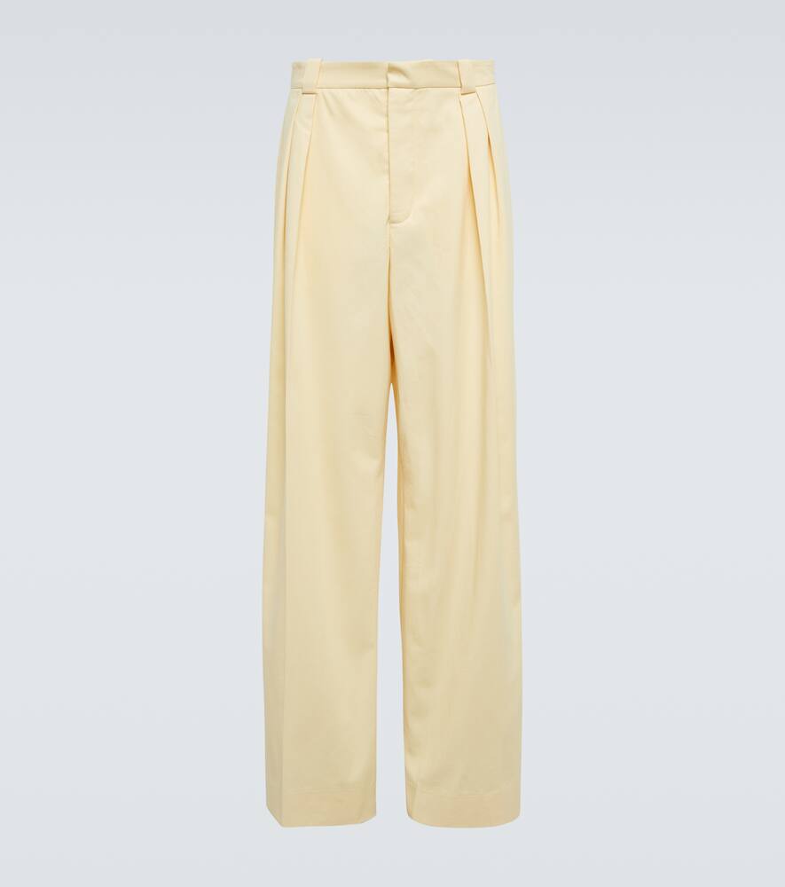 King & Tuckfield High-rise wide-leg cotton pants