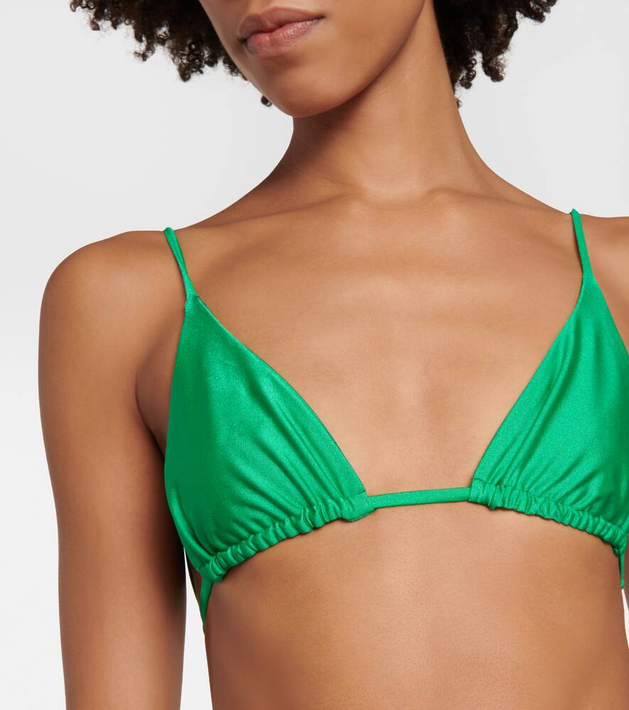 Jade Swim Via Triangle Bikini Top In Green Sheen