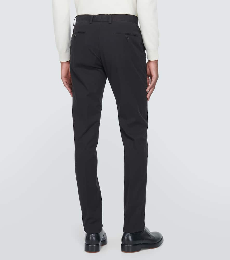 Shop Zegna Cotton Blend Chinos In Black