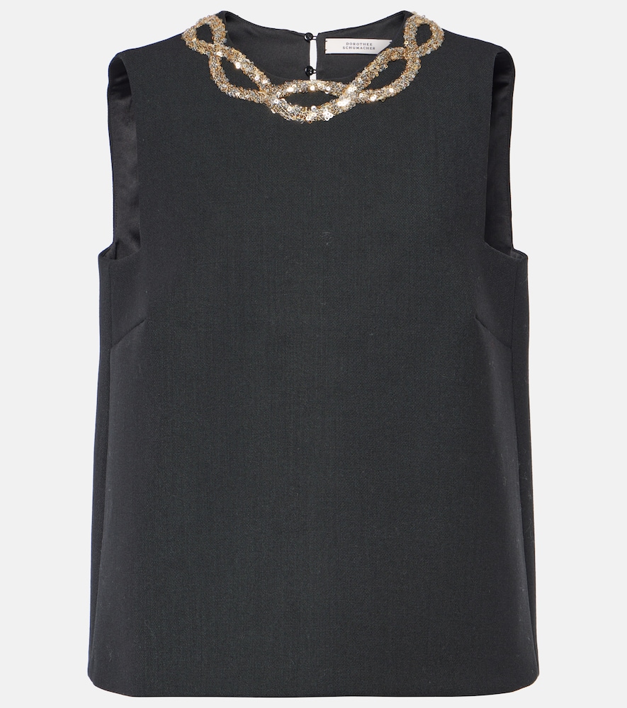 Dorothee Schumacher Embroidered Top In Black