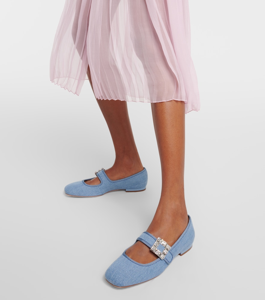 Très Vivier Strass Buckle Babies Ballet Flats