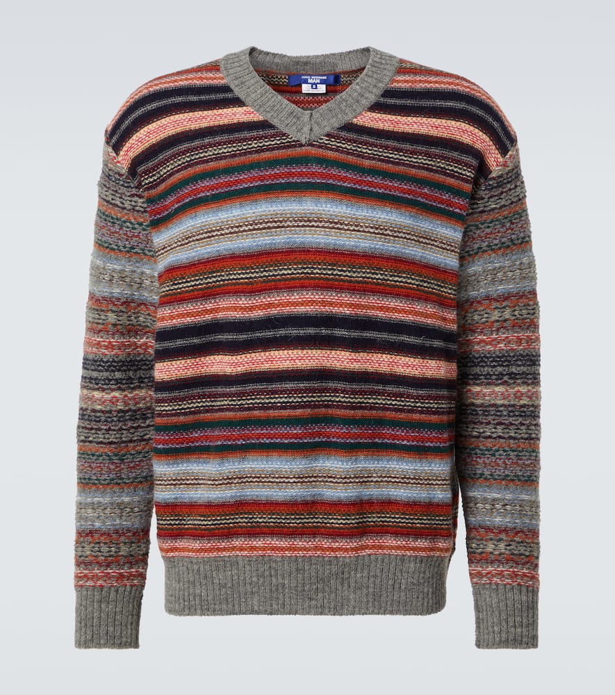 Junya Watanabe Striped Wool Sweater In Multicoloured
