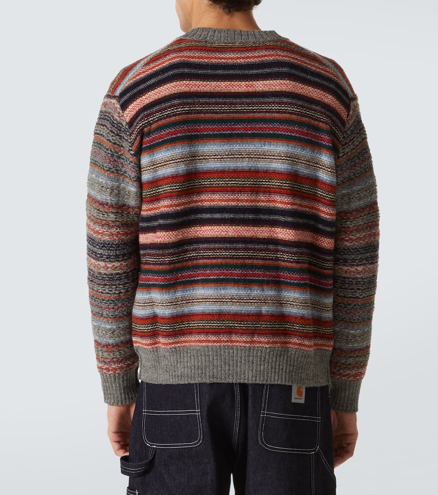 Junya Watanabe Striped Wool Sweater In Multicoloured