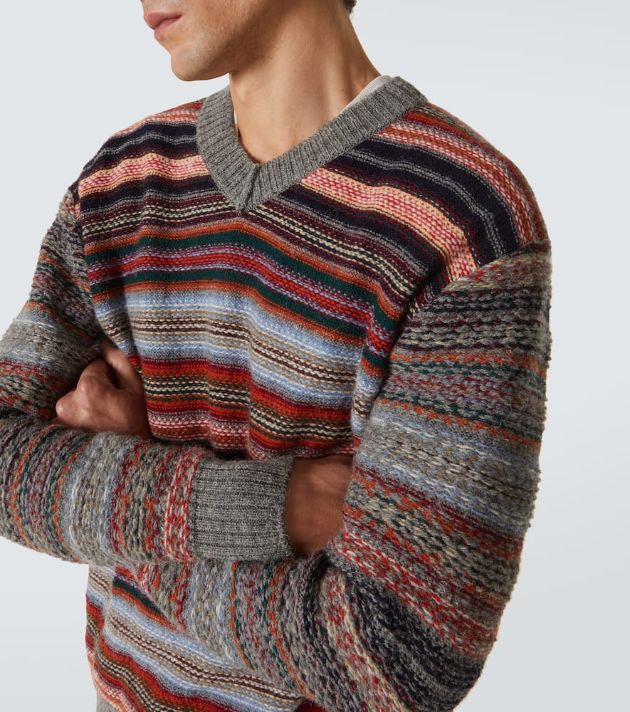 Junya Watanabe Striped Wool Sweater In Multicoloured