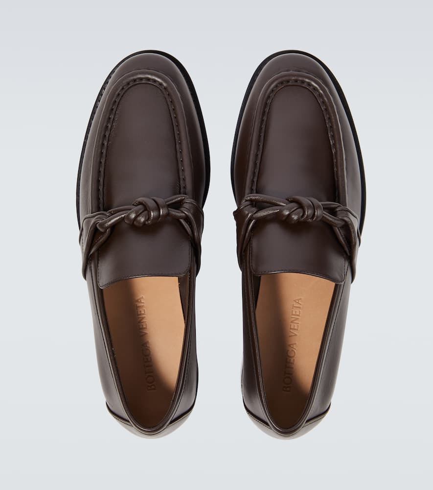 Bottega Veneta Astaire Knot-detailed Leather Loafers In Brown